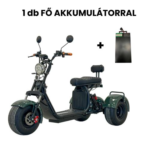 BlueWay TX15 zöld háromkerekű elektromos roller főakkumulátorral
